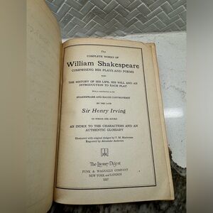 The Complete Works of William Shakespeare Sir Henry Irving Antique Book 1927 GC